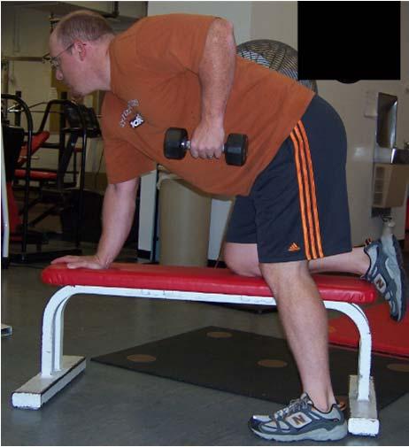 One Arm Pull Down 1. Exhale while fully extending the arm. 2. Make sure the elbow remain tight to the body during the duration of the extension. 3.