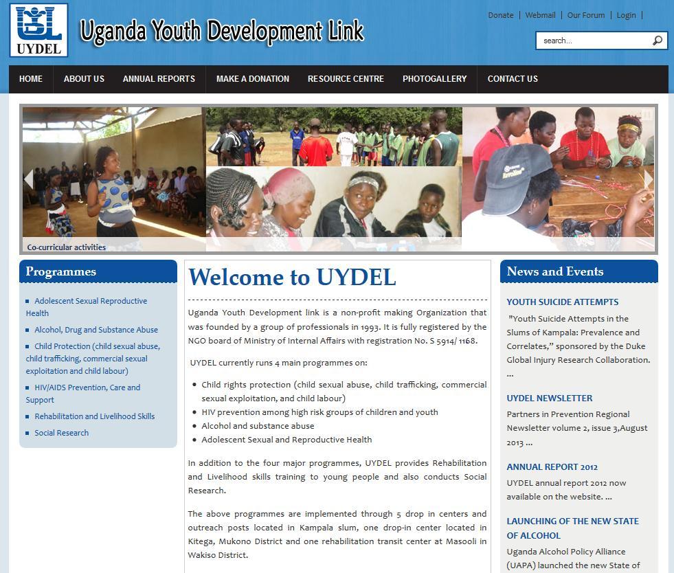 Uganda Youth Development Link (UYDEL) and Georgia State University Collaboration Operates 6 drop-in centers Serve over 1600 youth per day Provides services to youth: