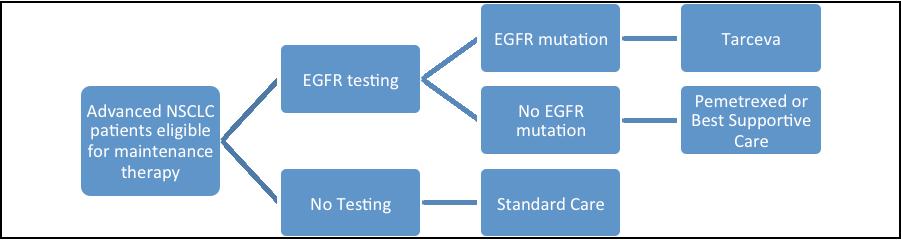 Appendix A: Value of Information Model Briefs (online only appendix) 1) EGFR mutation testing in maintenance treatment for advanced NSCLC Figure 1: EGFR testing vs.