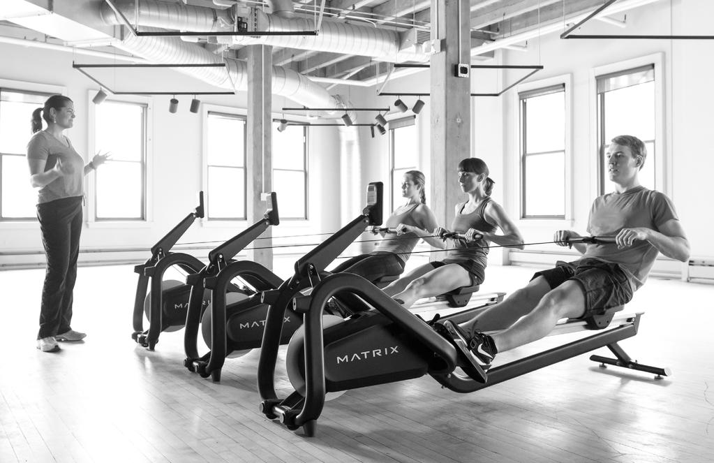 SEAMLESS GROUP TRAINING EXPERIENCE The Matrix Rower design delivers a seamless group training experience.