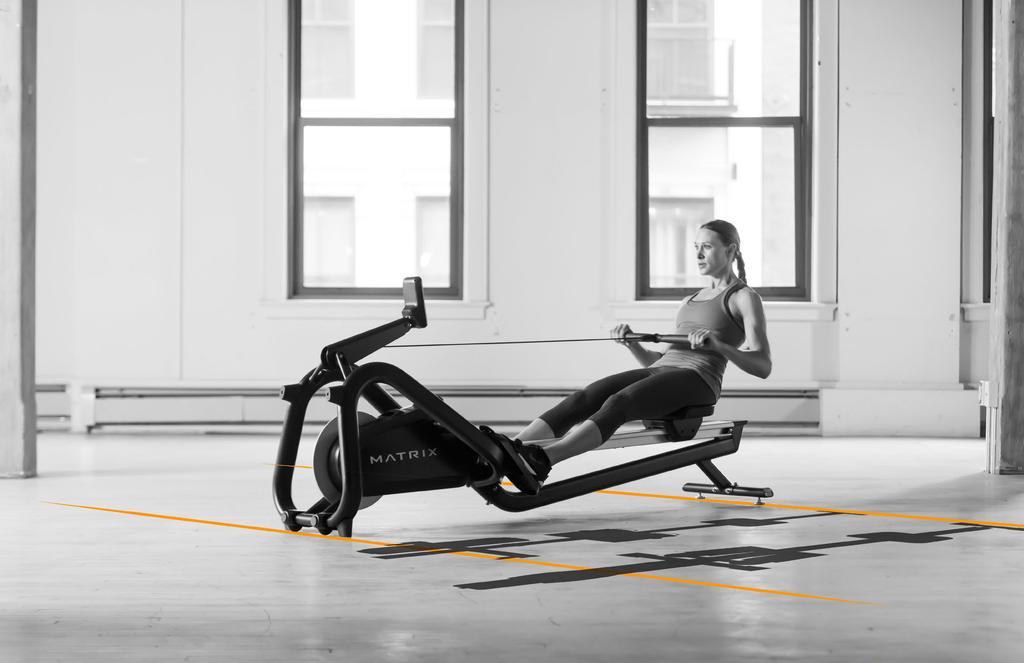 SPACE SAVING The Matrix Rower offers exceptional space efficiency while remaining the same stroke length.