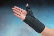 Circumferential design with D-ring strap closures under double-layer stockinette makes this splint easy to put on.