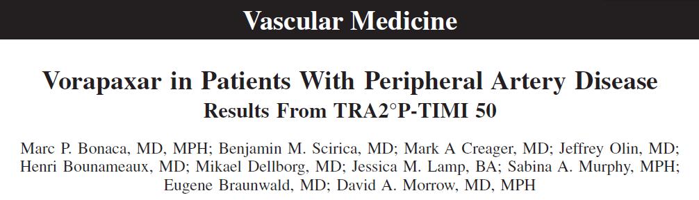 In PAD population, treatment with vorapaxar resulted in: Reduced rates of hospitalization for ALI Reduction in