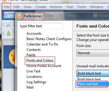 Untuk menukarkan kepada warna merah seperti R7, klik pada File Preferences Fonts and