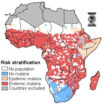 Social & Economic Factors Affecting Malaria Transmission Malaria Risk in Africa Poverty Poor Sanitation Housing Characteristics Occupation Education Wars & Large-scale Population Movements