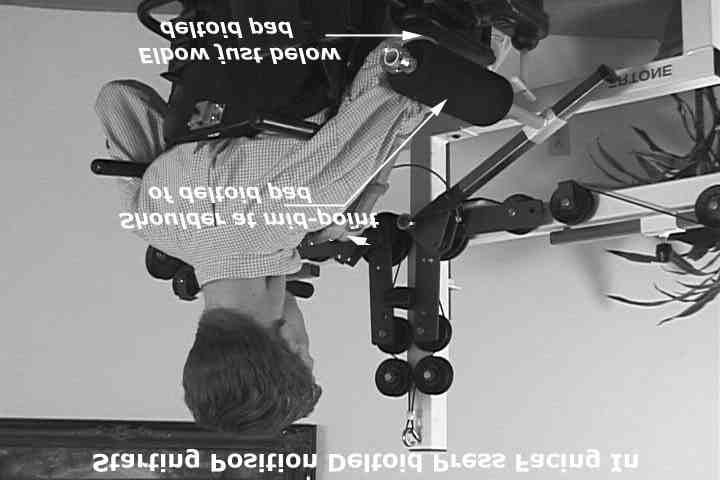 Deltoid Press Deltoid Press Facing In Deltoid Press Facing Out Deltoid Press You can do the deltoid press facing in, or out, of the UPPERTONE. Use the direction most comfortable for you.