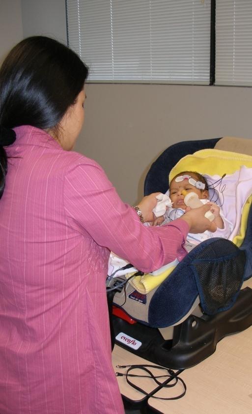 Testing newborns and infants is very patient- and