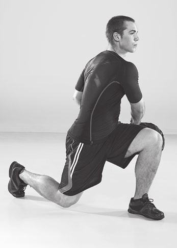 STEP 2 Keep your chest up and step forward into a lunge.