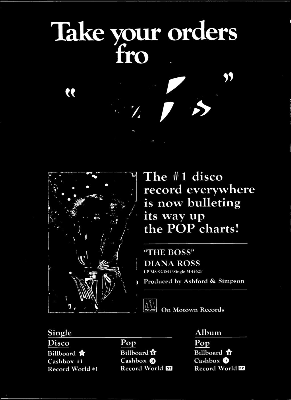"THE BOSS" DIANA ROSS LP M8-923M1/Single M -1462F Produced by Ashford & Simpson A