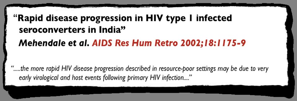 Natural History of HIV in India
