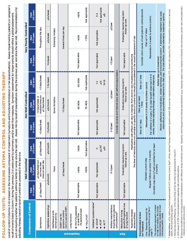 Table 5. Asthma Care Quick Reference[7] Barbara clearly fits the not well-controlled category.
