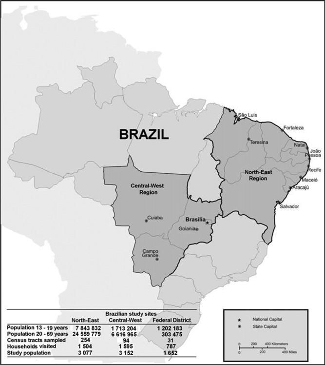 HEPATITIS B INFECTION AND RISK ASSESSMENT 241 Figure 1. Location of study areas in Brazil.