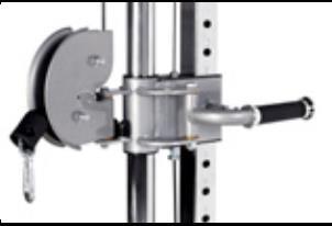 Double adjustable pulley, with independent arms, and free rotation movement