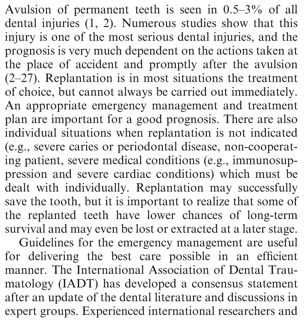 REFERENCE MANUAL V 39 / NO 6 17 / 18 Guidelines for the Management of Traumatic Dental Injuries: 2.