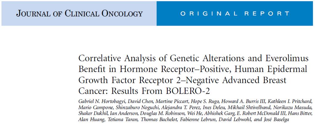 This exploratory analysis suggests that the efficacy of everolimus was independent of the commonly altered genes or pathways: PFS