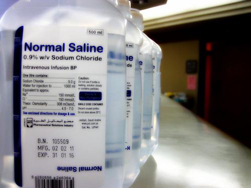 Normal saline = 0.