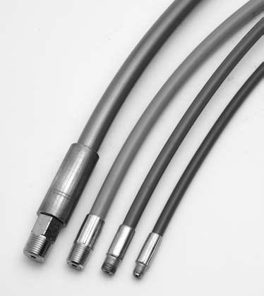 up to 15, PSI (1 Bar) thermoplastic FLEX Flex lances are uncovered hoses used for the cleaning of small diameter tubes such as those found in heat exchangers, condensers and boilers.