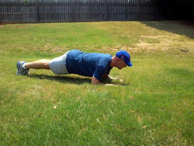 Workout C Plank with Triceps Extension Raise your body in a straight line and rest your bodyweight on your elbows and toes