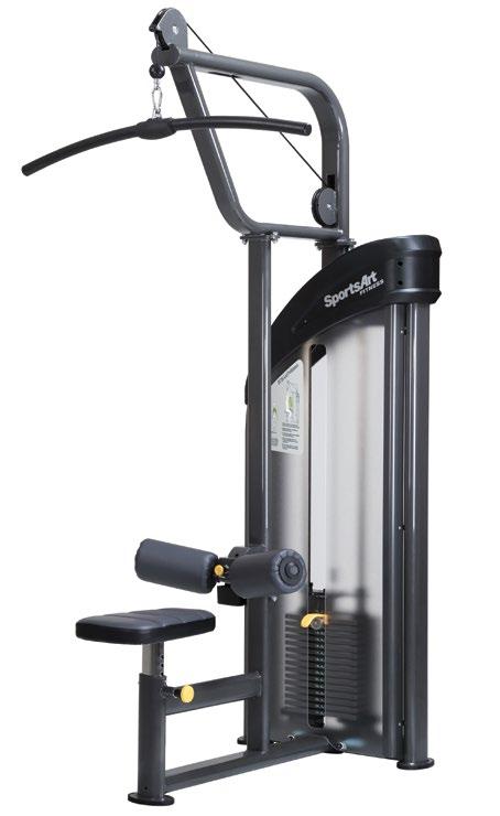 P726 LAT PULL DOWN Ergonomically curved bar provides wide or narrow grip options Adjustable seat and leg hold down, allow for