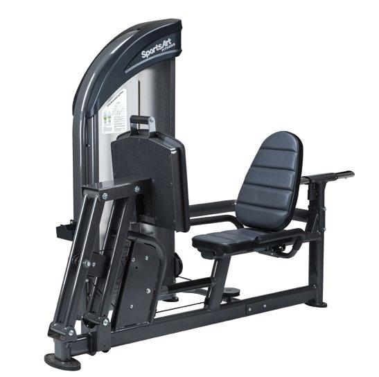 P756 HORIZONTAL LEG PRESS Seat back proximity adjustment lever is conveniently located on the right side, near the handlebar Step-through design allows for easy entrance/exit Handles at side and top