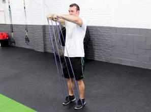 Same standing position but loop the band underneath both feet and raise as if you had two. Please note this will be much more difficult than two bands.