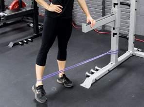 LEG LIFTS: Loop one end of the band around your shoe and secure the other end under your opposite shoe. Left your leg knee until you feel max tension.