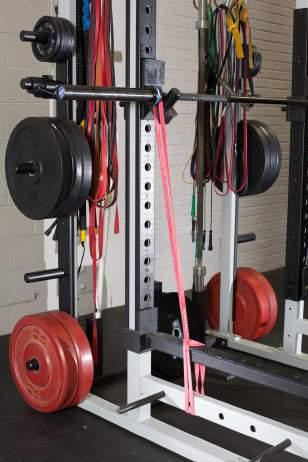 SQUAT: 1 Much like the bench and deadlift there are a variety of ways to set up the band for squats if band pegs are not
