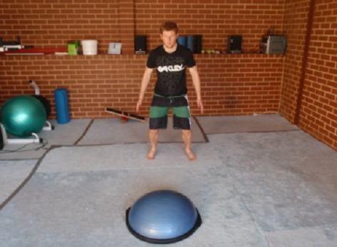 BOSU T-Jumps This exercise is excellent for helping your landing ability for landing jumps and tricks. Make sure the BOSU is on a non-slip surface.