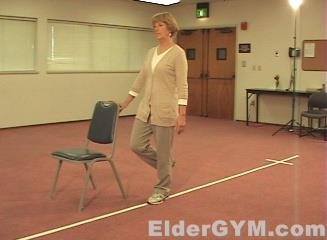 Single Limb Stance with chair Stand with feet together and arms at sides. Lift one leg and balance on the other.