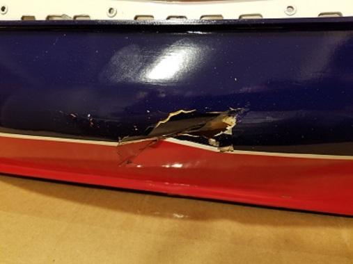 Unfortunately, the hull suffered a fall and is damaged and needs repair. Below are some photos.