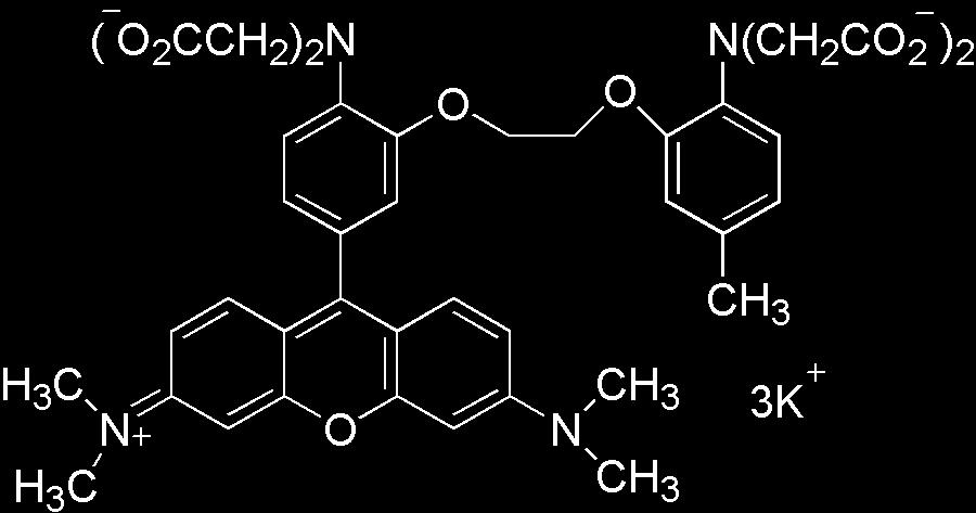 CALCIUM INDICATORS Rhod-2 Rhod-2 is a fluorescent calcium chelator bearing a rhodamine-like fluorophore.