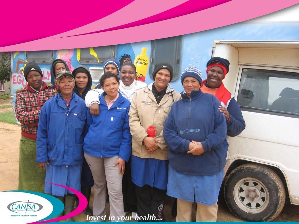 One of CANSA s mobile clinics creating awareness