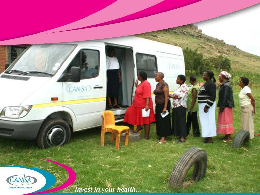 One of CANSA s mobile clinics creating awareness