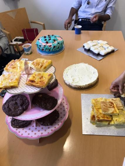 Some of the baked delights presented in Wexford General Hospital (left) Christmas Jumpers and buckets at the ready in the Mater Hospital