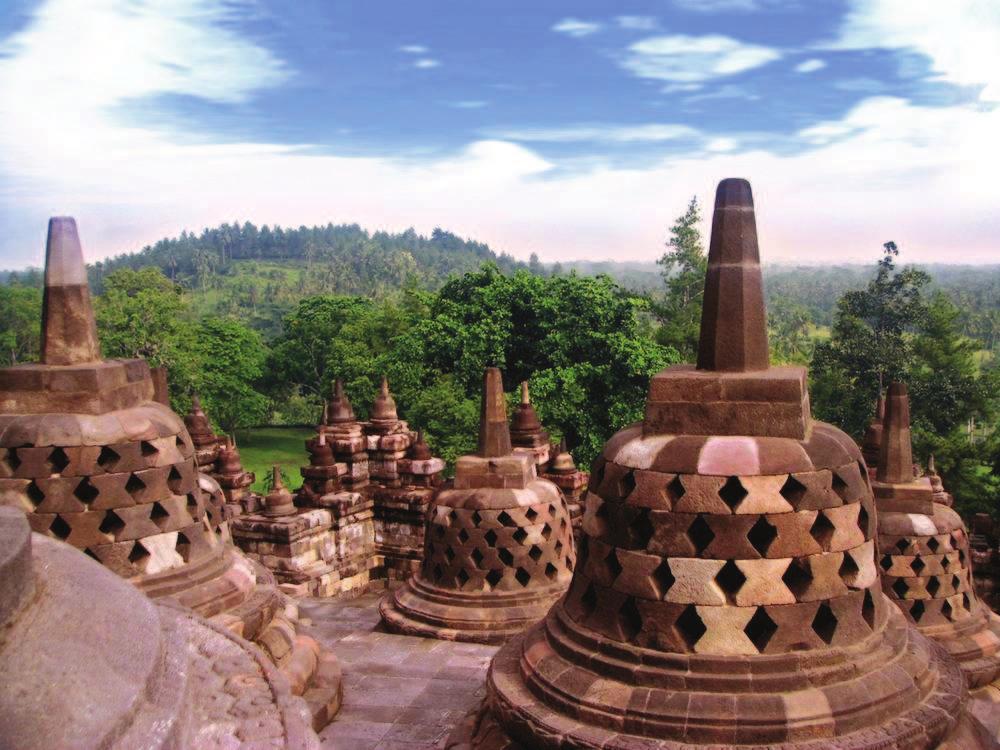 43 Borobodur, the great Buddhist stupa, stands in sacred tranquility at