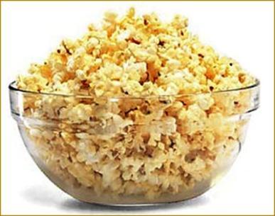 Popcorn Findings Those who had the large buckets ate: average of 173 more calories. 53% more than those with medium buckets.