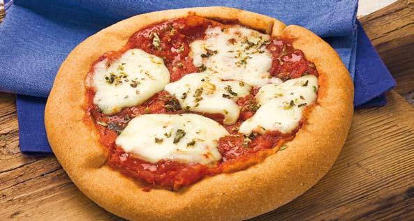 2 Pizzette Frozen pizze margherita with tomato surgelate and mozzarella Kcal 225 K j 940 1 of which saturated 5 g 2 2,3 g 7 g 0,8 g Peeled tomato, mozzarella: (milk,,rennet, acidity adjuster: citric