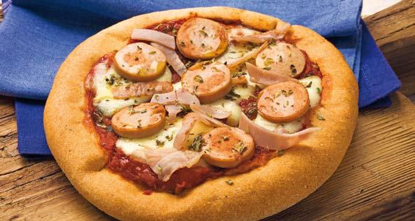 2 Frozen pizza with tomato, mozzarella ham and wurst Kcal 230 Kj 957 of which saturated 13 g 5 g 20 g 8 g 1,4 g Directions: allow the product to unfreeze at room temperature for around 15 minutes.