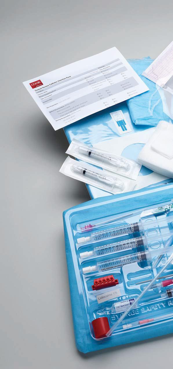 COOK CATHETER TRAY WITH MAXIMAL STERILE BARRIERS Simplify your compliance process. Catheter insertion checklist The checklist provides step-by-step directions for CVC placement.