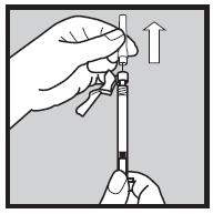 4) Dose Preparation Pick up the syringe with the needle pointing up.