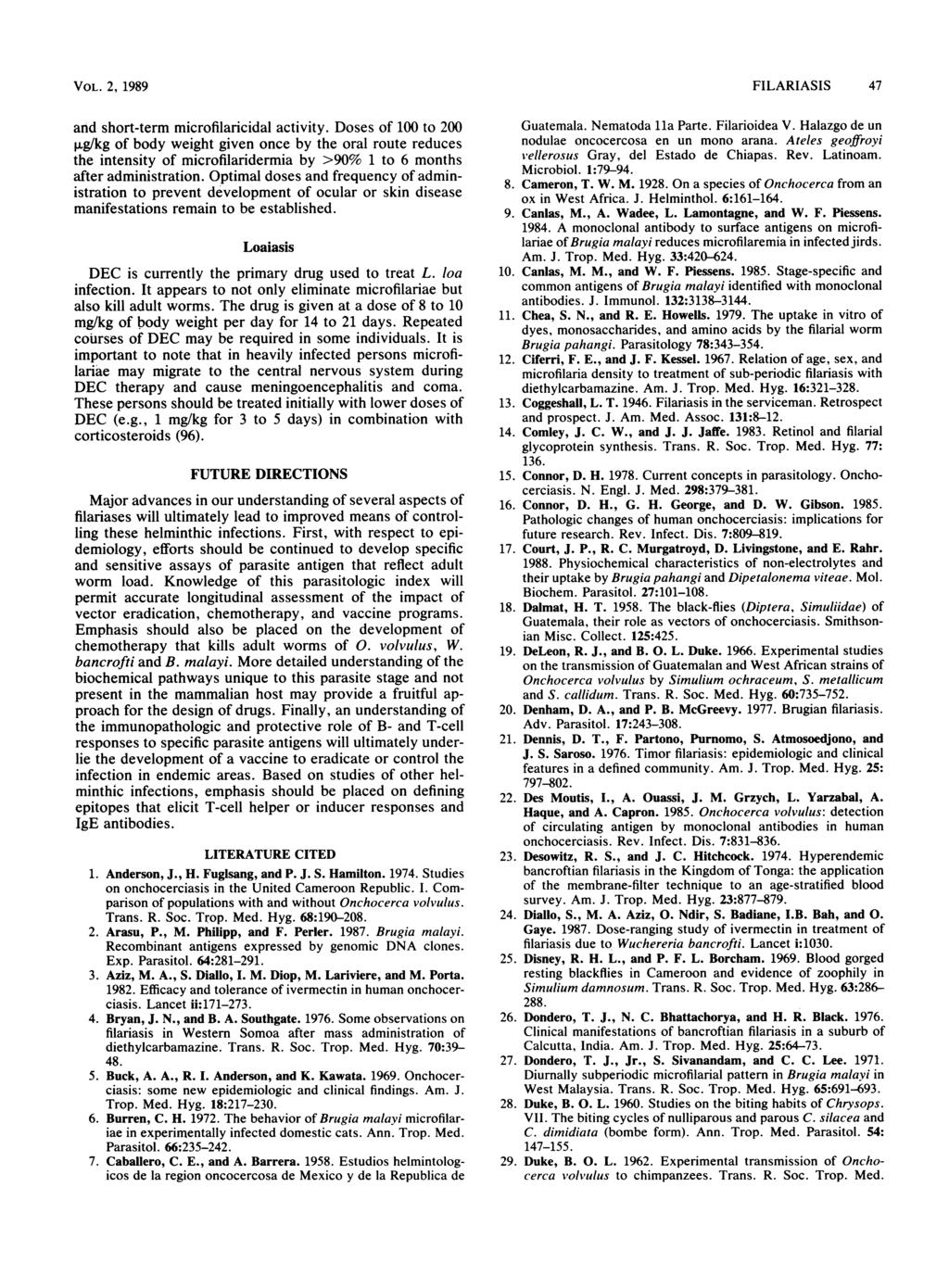 VOL. 2, 1989 and short-term microfilaricidal activity.