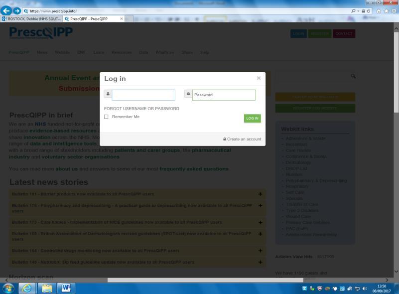 Step 3 Login to PrescQIPP Click on the learn tab on top
