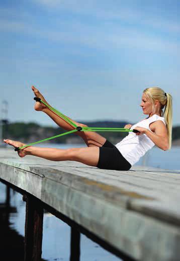 stretching exercises for upper body and legs with hygienic, flexible handles for a