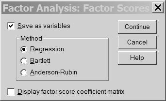 Regression weighting Factor score regression weighting The contribution of each item to the composite score is weighted to