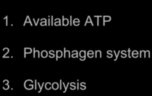 1. Available ATP 2.