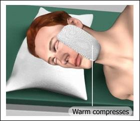 At home: You can apply warm compresses over the painful area.