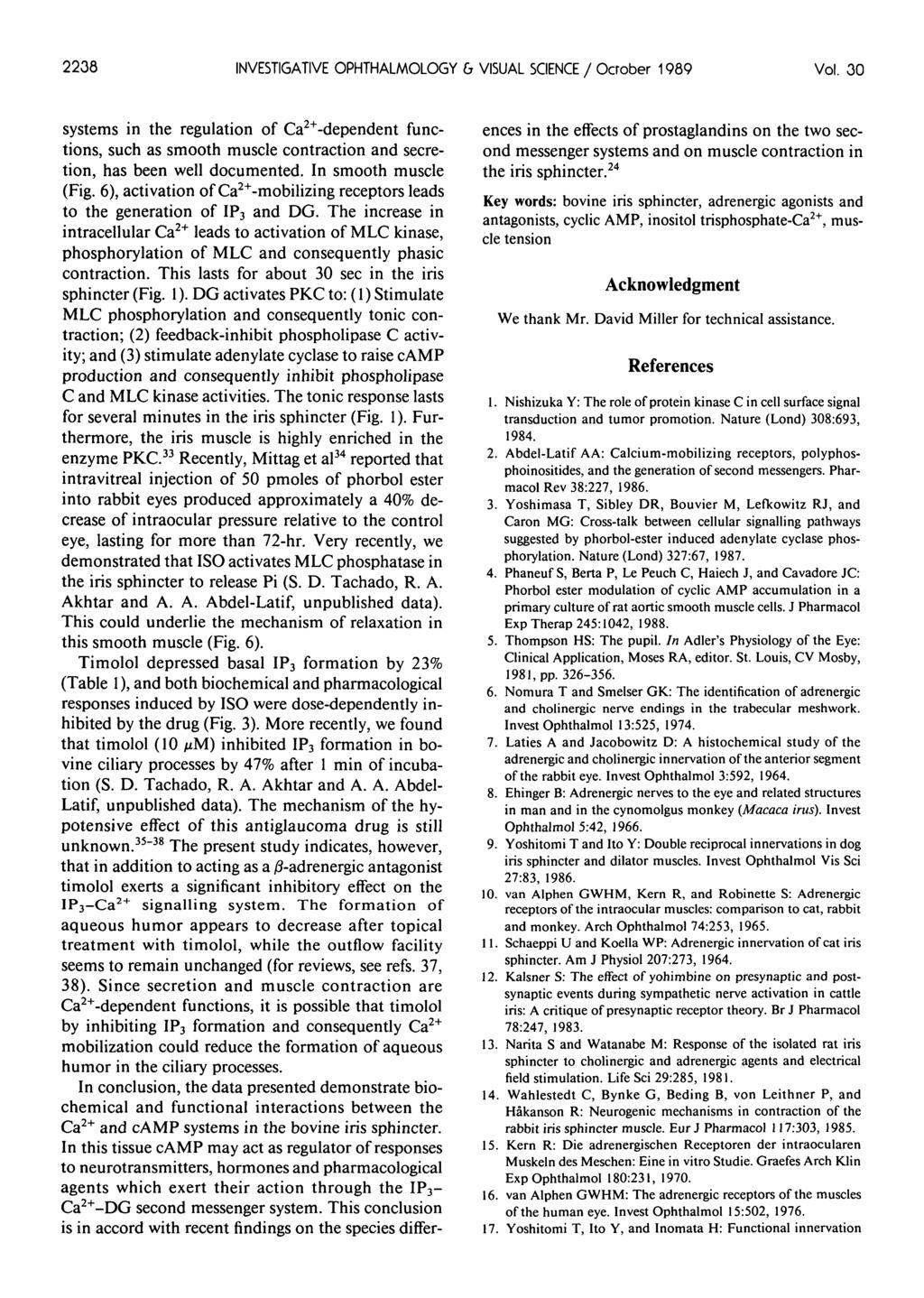 2238 INVESTIGATIVE OPHTHALMOLOGY G VISUAL SCIENCE / Ocrober 1989 Vol.