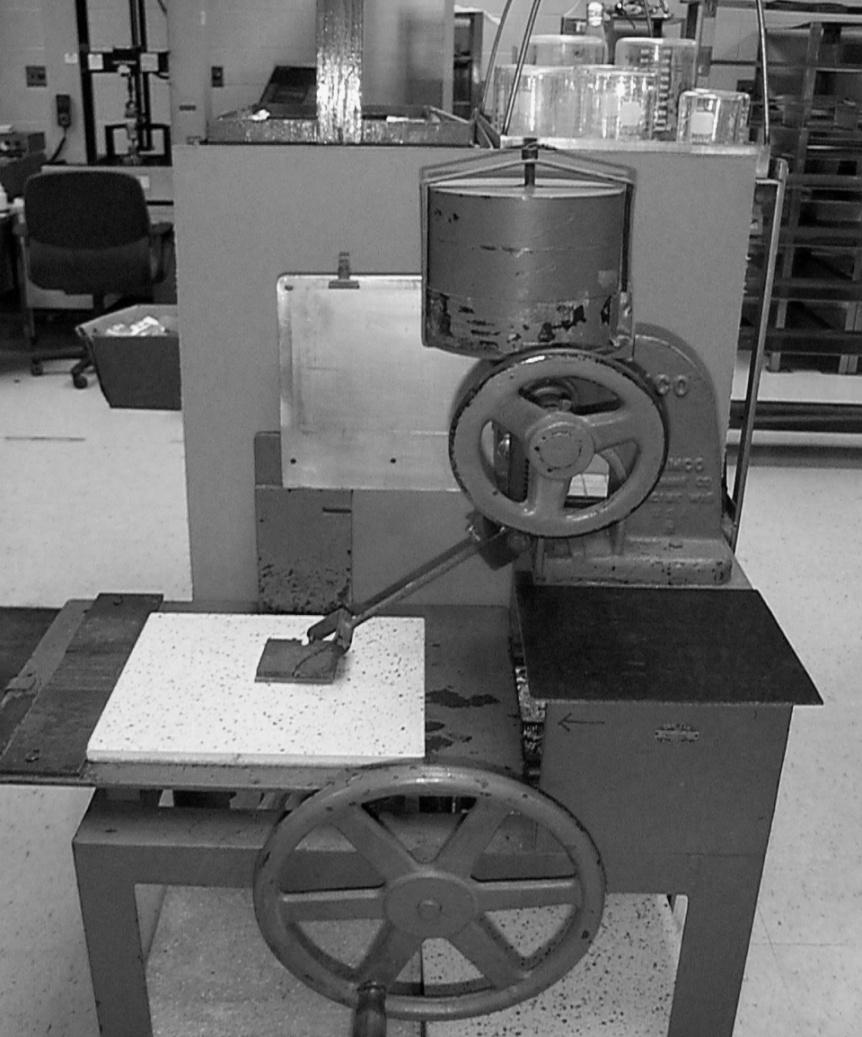 The James Machine A machine that measures the static coefficient of friction of a floor finish. This is the measure of how slip resistant a finish is.