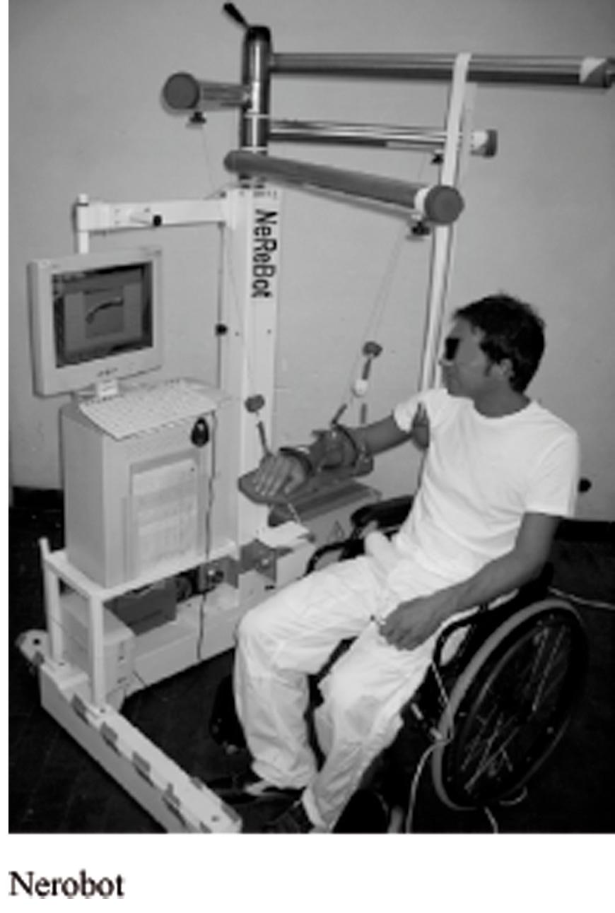 85 44 acute-stage stroke patients were randomly allocated to be trained either with this robot or with electrical stimulation of wrist extensors [HES 05].
