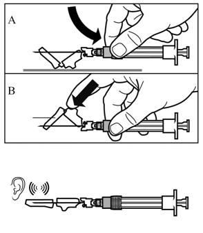 Page 22 of 22 Step 8 Activate the needle guard using one of the two methods described here: Either press the hinged section of the needle guard firmly down onto a hard surface (Figure A) or push the